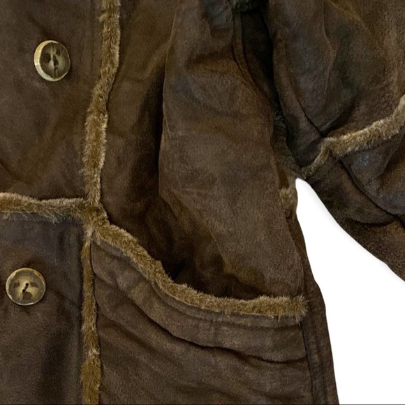 Vintage WINLIT Shearling Leather Coat, like new condition Hooded w/Faux Fur M - Picture 4 of 8